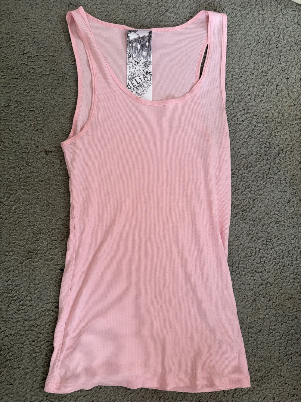 dELiA*s Light Pink Ribbed Tank XL